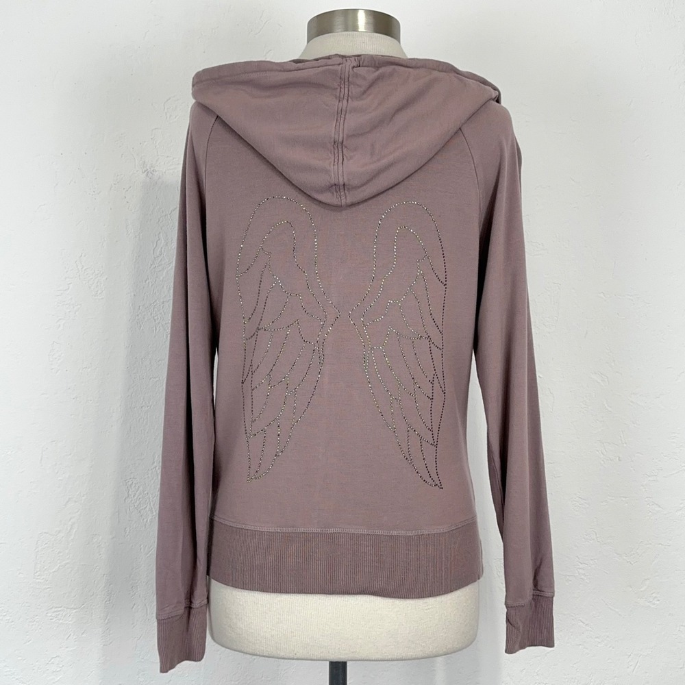 Vintage Victorias Secret Angel Rhinestone Wings Jacket Size Medium Zip Y2K Bling
